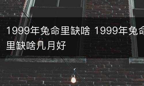 1999年兔命里缺啥 1999年兔命里缺啥几月好