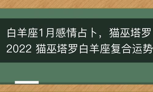 白羊座1月感情占卜，猫巫塔罗2022 猫巫塔罗白羊座复合运势