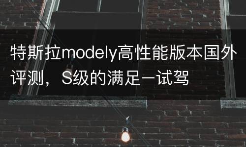特斯拉modely高性能版本国外评测，S级的满足–试驾特斯拉Mode