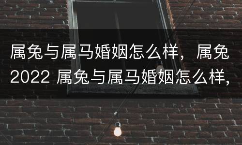 属兔与属马婚姻怎么样，属兔2022 属兔与属马婚姻怎么样,属兔2022年结婚