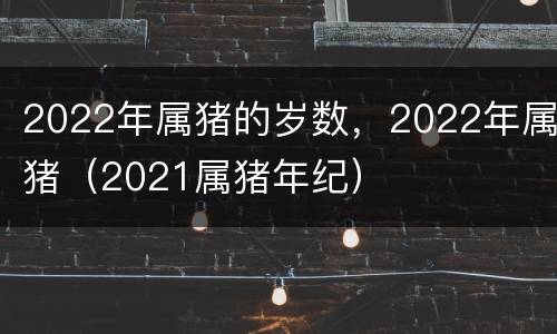2022年属猪的岁数，2022年属猪（2021属猪年纪）