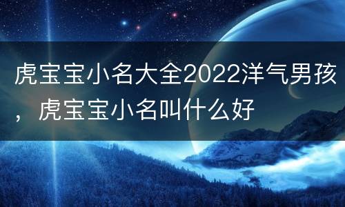 虎宝宝小名大全2022洋气男孩，虎宝宝小名叫什么好