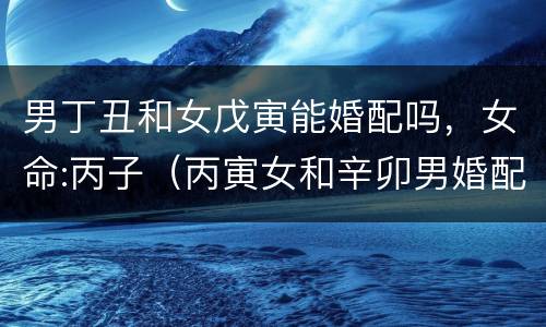 男丁丑和女戊寅能婚配吗，女命:丙子（丙寅女和辛卯男婚配）