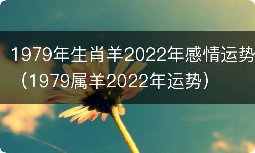 1979年生肖羊2022年感情运势（1979属羊2022年运势）