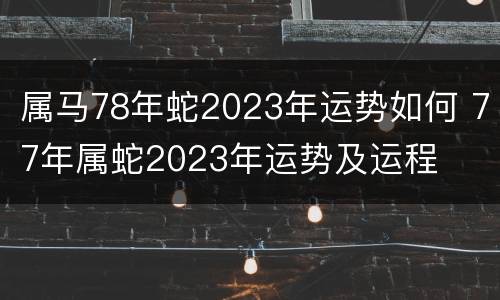属马78年蛇2023年运势如何 77年属蛇2023年运势及运程