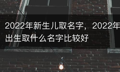 2022年新生儿取名字，2022年出生取什么名字比较好