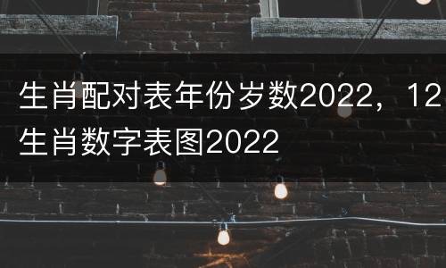 生肖配对表年份岁数2022，12生肖数字表图2022