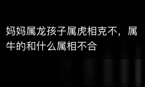 妈妈属龙孩子属虎相克不，属牛的和什么属相不合