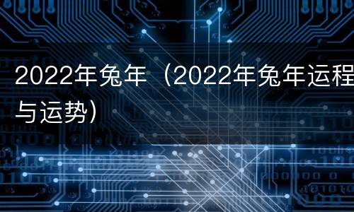 2022年兔年（2022年兔年运程与运势）