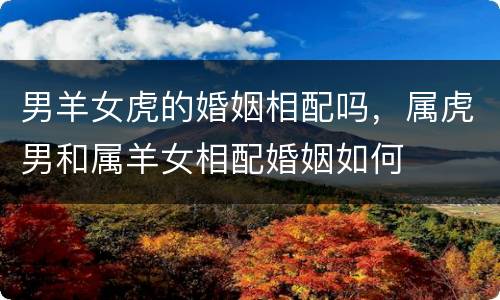 男羊女虎的婚姻相配吗，属虎男和属羊女相配婚姻如何