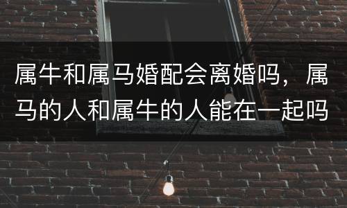 属牛和属马婚配会离婚吗，属马的人和属牛的人能在一起吗？