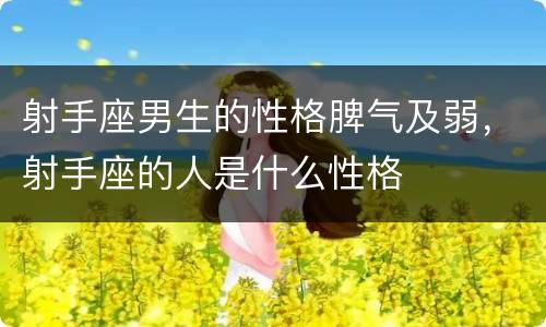 射手座男生的性格脾气及弱，射手座的人是什么性格