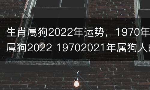 生肖属狗2022年运势，1970年属狗2022 19702021年属狗人的全年运势