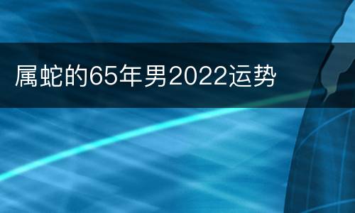 属蛇的65年男2022运势