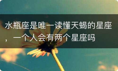 水瓶座是唯一读懂天蝎的星座，一个人会有两个星座吗