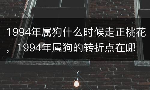 1994年属狗什么时候走正桃花，1994年属狗的转折点在哪