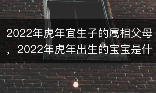 2022年虎年宜生子的属相父母，2022年虎年出生的宝宝是什么命
