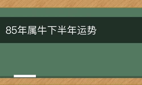 85年属牛下半年运势