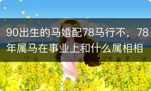 90出生的马婚配78马行不，78年属马在事业上和什么属相相配