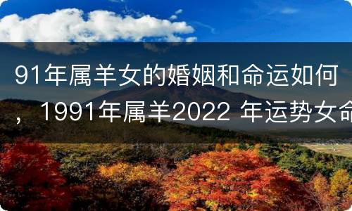 91年属羊女的婚姻和命运如何，1991年属羊2022 年运势女命