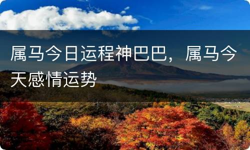 属马今日运程神巴巴，属马今天感情运势