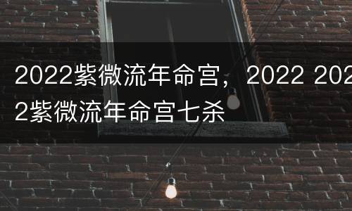 2022紫微流年命宫，2022 2022紫微流年命宫七杀