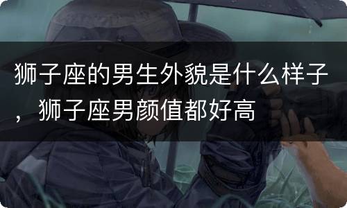 狮子座的男生外貌是什么样子，狮子座男颜值都好高