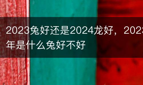 2023兔好还是2024龙好，2023年是什么兔好不好