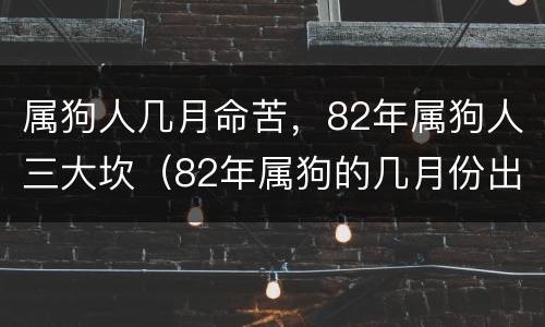属狗人几月命苦，82年属狗人三大坎（82年属狗的几月份出生最不好命）