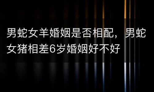 男蛇女羊婚姻是否相配，男蛇女猪相差6岁婚姻好不好