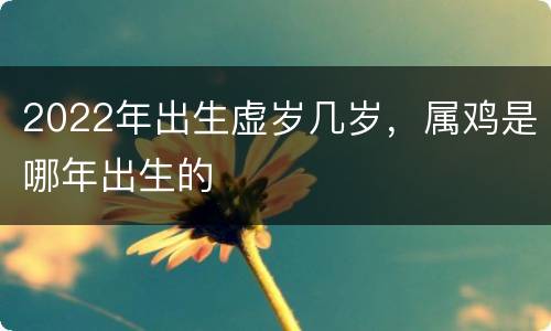 2022年出生虚岁几岁，属鸡是哪年出生的