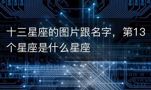 十三星座的图片跟名字，第13个星座是什么星座