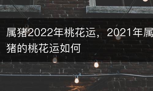 属猪2022年桃花运，2021年属猪的桃花运如何