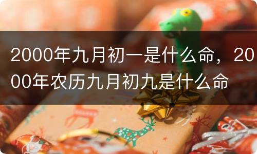 2000年九月初一是什么命，2000年农历九月初九是什么命