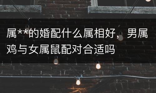 属**的婚配什么属相好，男属鸡与女属鼠配对合适吗