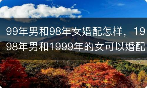99年男和98年女婚配怎样，1998年男和1999年的女可以婚配吗
