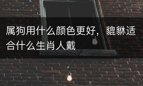 属狗用什么颜色更好，貔貅适合什么生肖人戴
