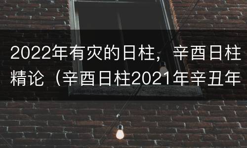 2022年有灾的日柱，辛酉日柱精论（辛酉日柱2021年辛丑年运势）