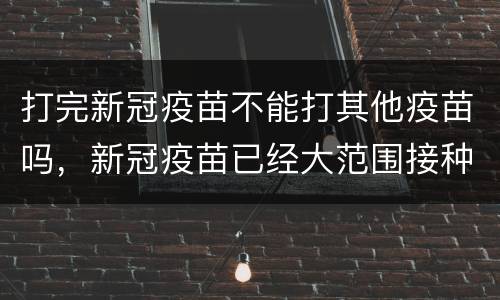 打完新冠疫苗不能打其他疫苗吗，新冠疫苗已经大范围接种了，未成年人究竟可