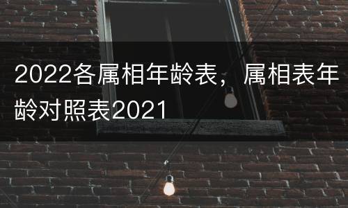 2022各属相年龄表，属相表年龄对照表2021