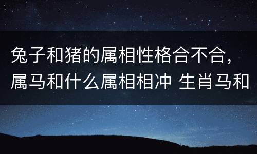 兔子和猪的属相性格合不合，属马和什么属相相冲 生肖马和什么属