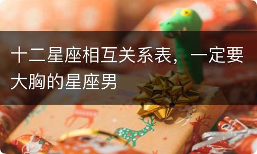十二星座相互关系表，一定要大胸的星座男