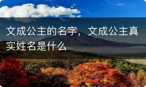 文成公主的名字，文成公主真实姓名是什么