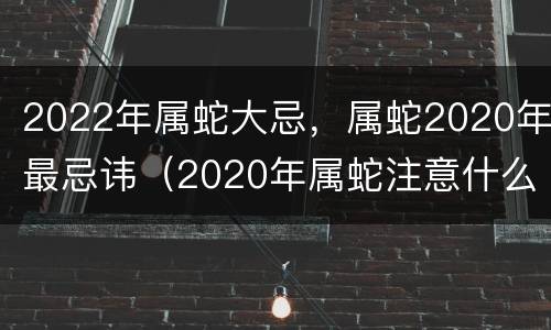 2022年属蛇大忌，属蛇2020年最忌讳（2020年属蛇注意什么）