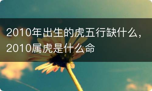 2010年出生的虎五行缺什么，2010属虎是什么命