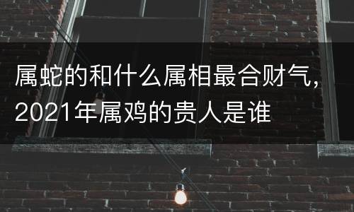 属蛇的和什么属相最合财气，2021年属鸡的贵人是谁