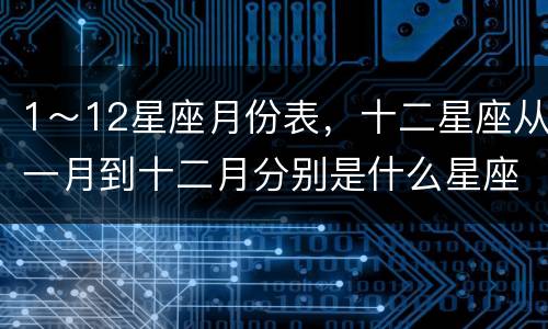 1～12星座月份表，十二星座从一月到十二月分别是什么星座啊