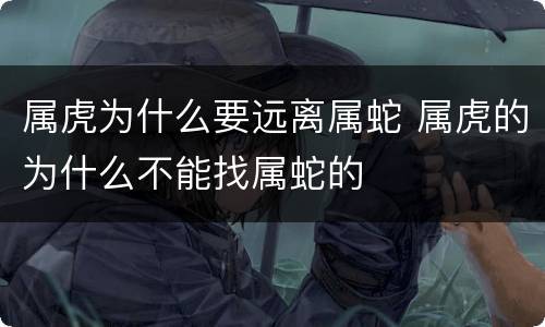 属虎为什么要远离属蛇 属虎的为什么不能找属蛇的