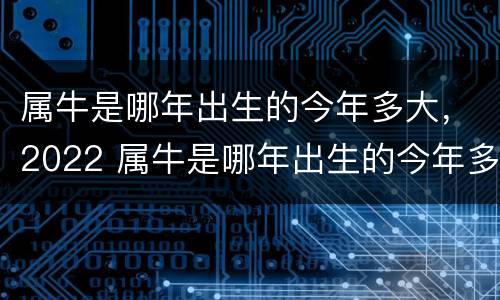 属牛是哪年出生的今年多大，2022 属牛是哪年出生的今年多大,2022年多大了