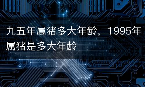 九五年属猪多大年龄，1995年属猪是多大年龄